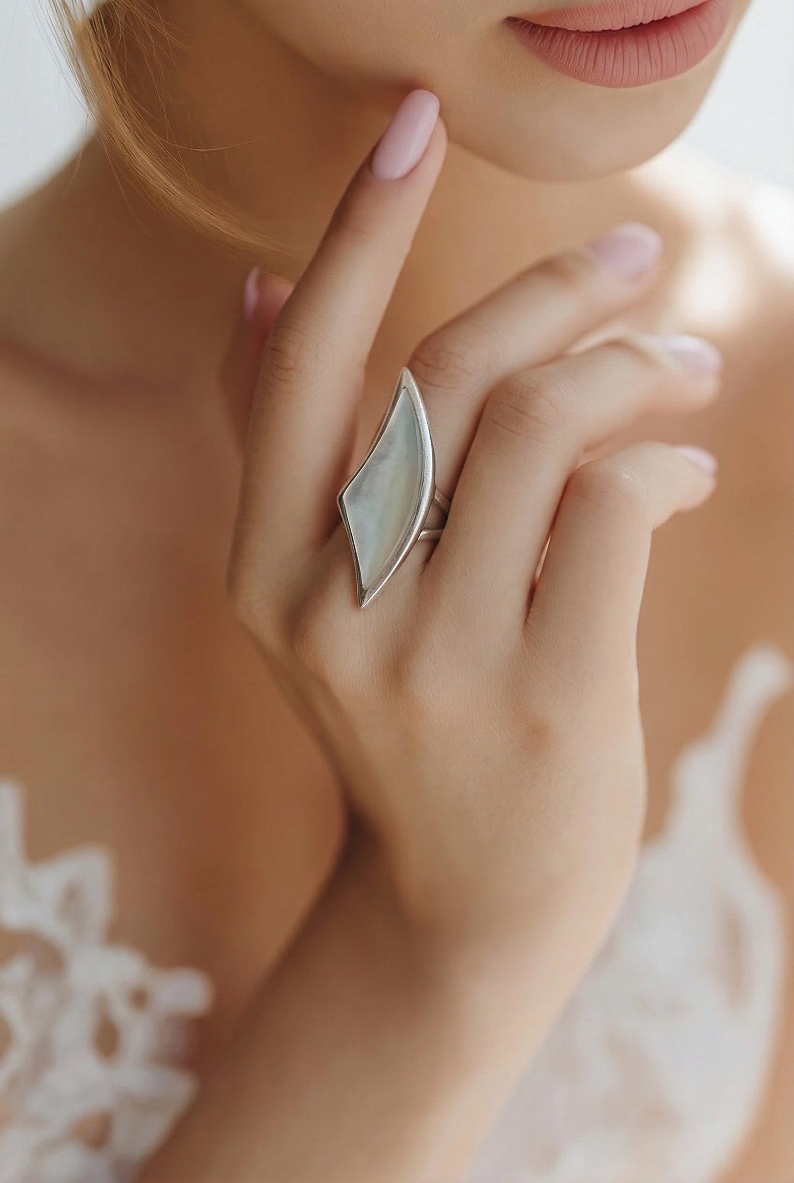 Bague en argent et Nacre BGARGNCR3