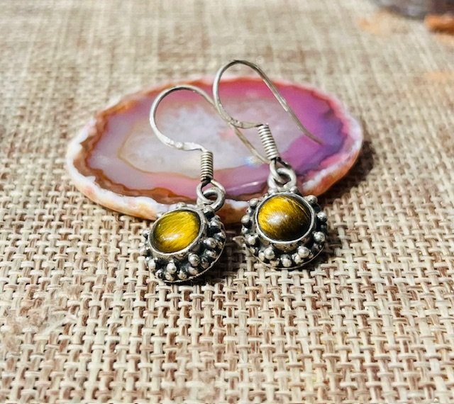 Boucle d'oreille et œil de tigre BOTGRE1 – Image 2