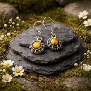 Boucle d&rsquo;oreille et œil de tigre BOTGRE1