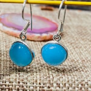 Boucle d&rsquo;oreille et calcédoine BOCLCDN1