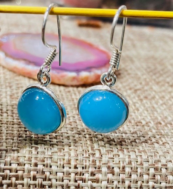 Boucle d'oreille et calcédoine BOCLCDN1 – Image 2