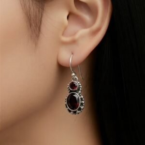 Boucle d&rsquo;oreille et calcédoine BOGRNT1