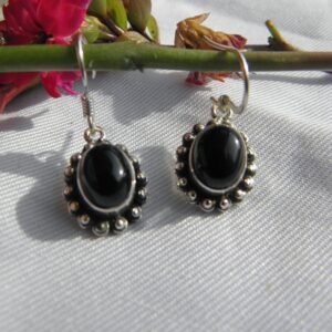 Boucle d&rsquo;oreille et obsidienne BOOBDN1