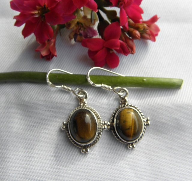 Boucle d'oreille et œil de Tigre BOTGR2 – Image 2