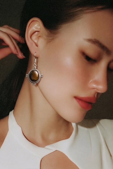 Boucle d'oreille et œil de Tigre BOTGR2 – Image 5