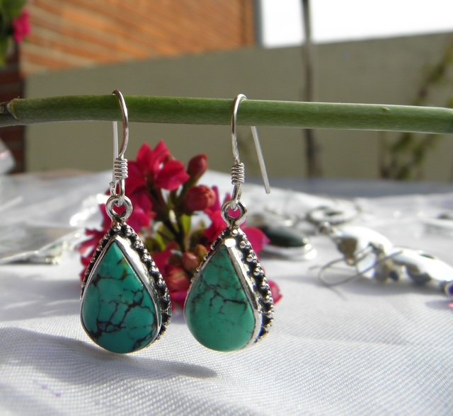 Boucle d'oreille et Turquoise BOTRQS1 – Image 2