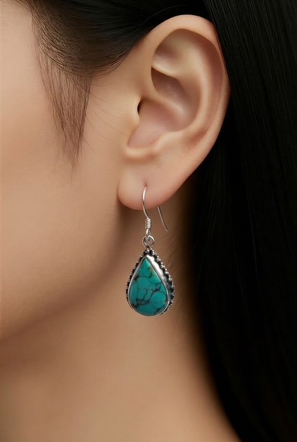Boucle d'oreille et Turquoise BOTRQS1 – Image 3
