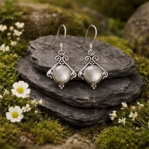 Boucle d&rsquo;oreille et pierre de lune