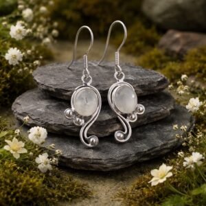 Boucle d’oreille et pierre de lune BOPLNE3