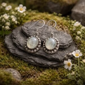 Boucle d’oreille et pierre de lune BOPDLNE4