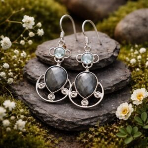 Boucle d&rsquo;oreille argent et Labradorite BOLABRA1
