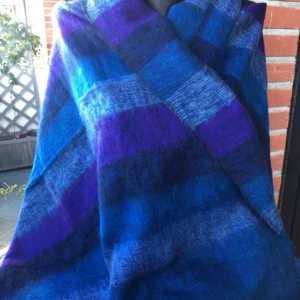 Châle Rayé bleu violet CHLRYE1