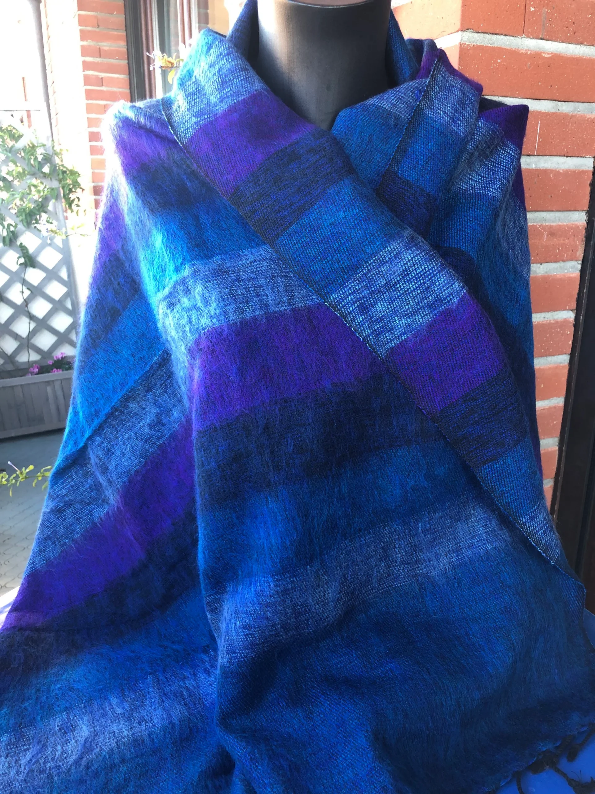 Châle Rayé bleu violet CHLRYE1 – Image 2