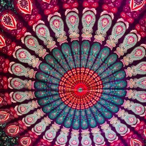 Tenture Mandala multicoleur TENMANDLMAUV01
